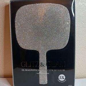 Glitz and glam handheld mirror - sparkle smile shine